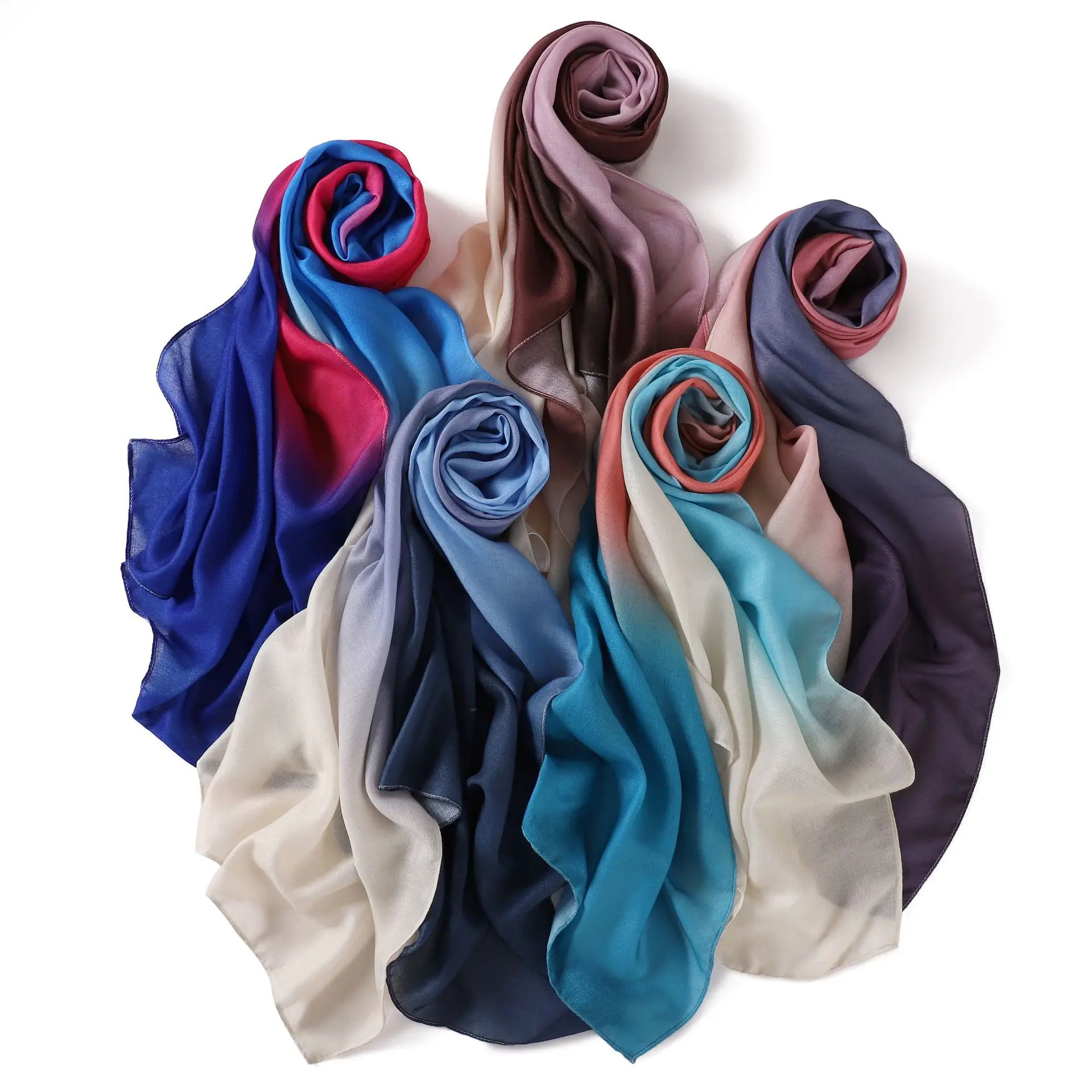 

Women Gradient Cotton Linen Scarf Summer Colors Patchwork Sunscreen Scarves Soft Shawl Foulard Viscose Wrap Shawls Neckerchief