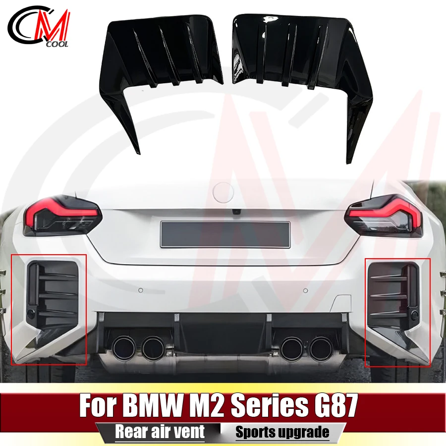 For BMW M2 Series G87 Rear Bumper Air Vents Rear Bumper Gloss Black Wind Blades and Corner Trim