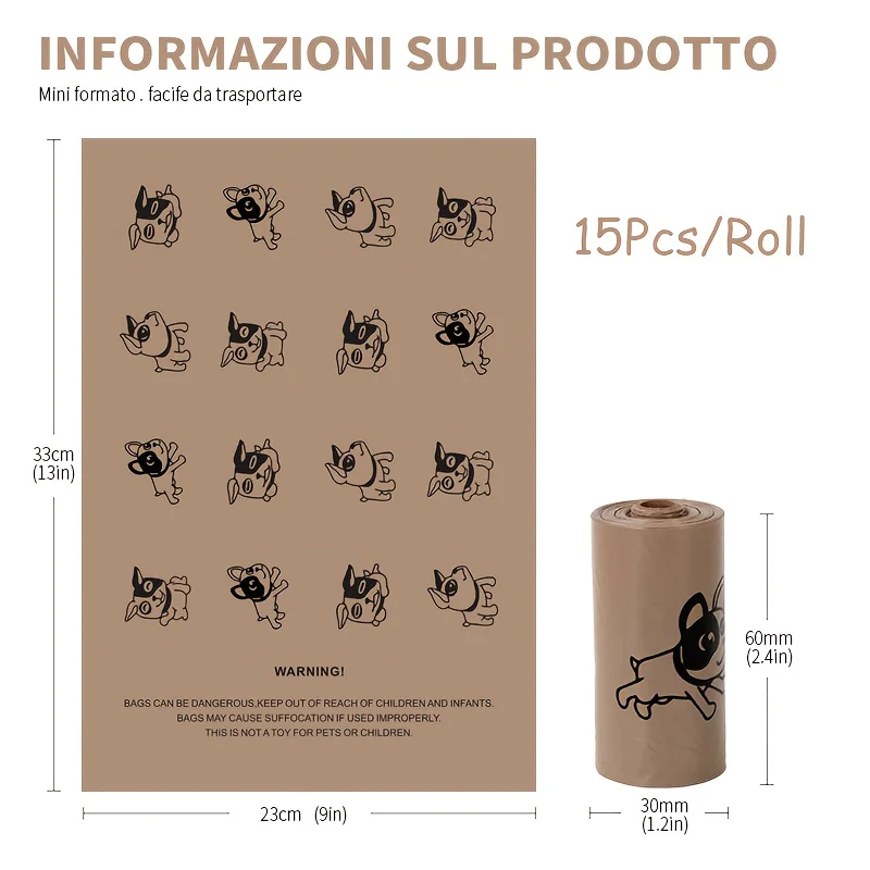 10 Rolls Coffee-Scented Pet Waste Bags, Effectively Misters, Suitable for Outdoor Walks. Direct from Manufacturer