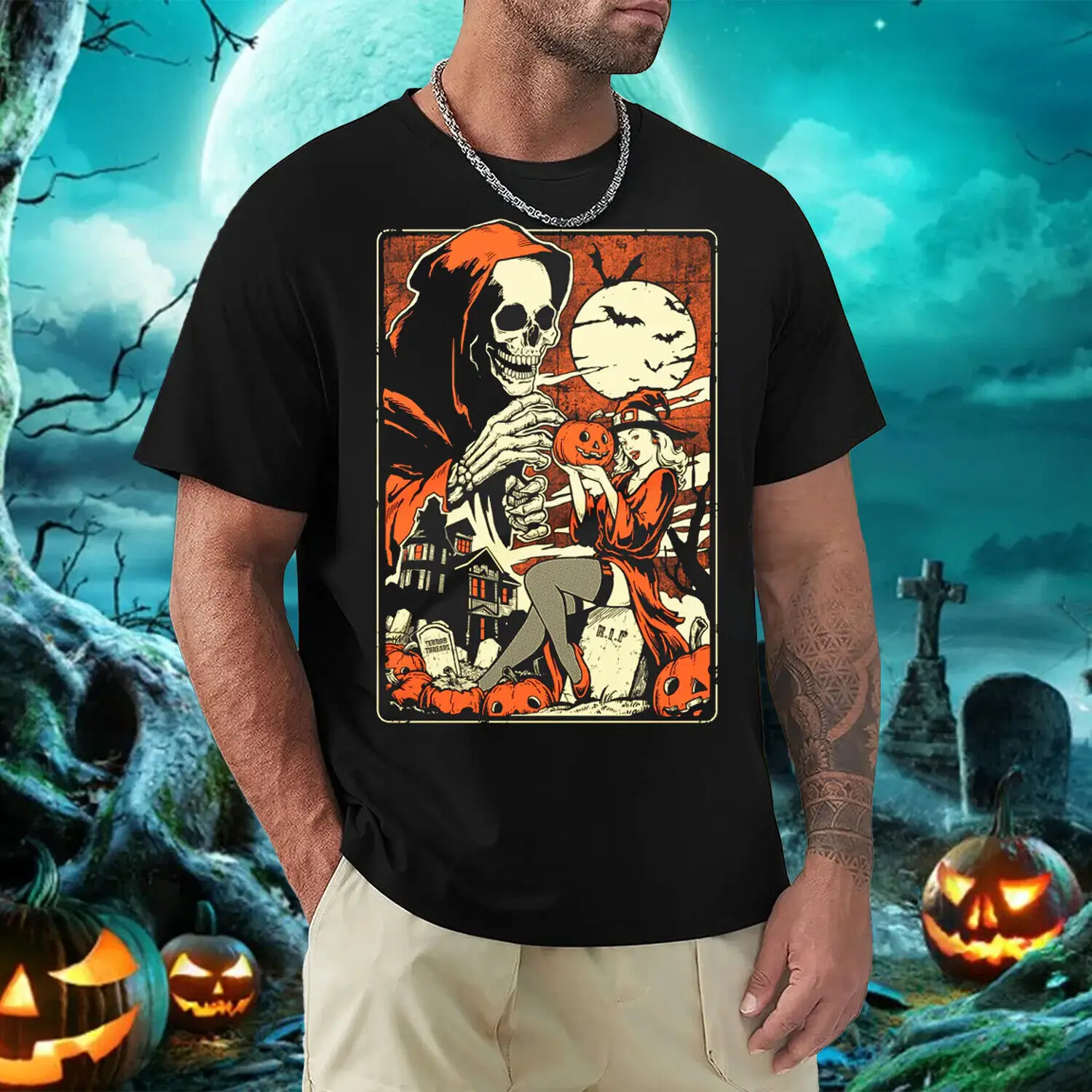 

Halloween Horror Nights 2024 All Halloween Eve T-Shirt Gift Full Size S-5XL