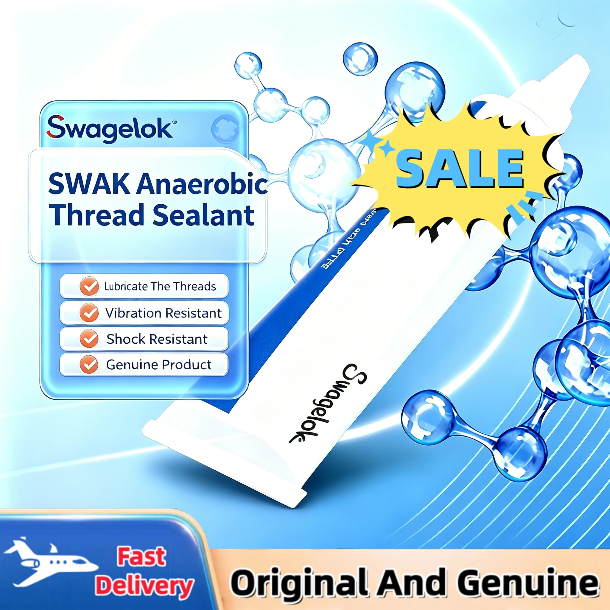 Swagelok MS-PTS-50 PTFE Blend Anaerobic Thread Sealant High-Bonding Strength up to 10000 Psi Wide Temperature Range
