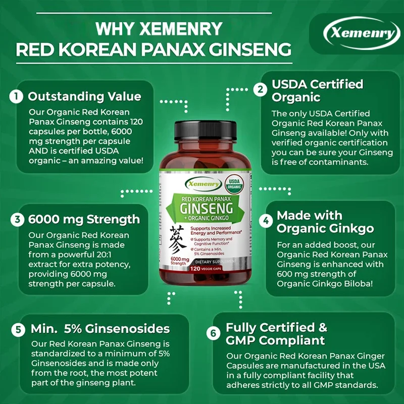 Pure Red Ginseng Extract - Energy Booster Natural Endurance Supplement for Performance, Focus, Vitality and Immune Support - Image 4