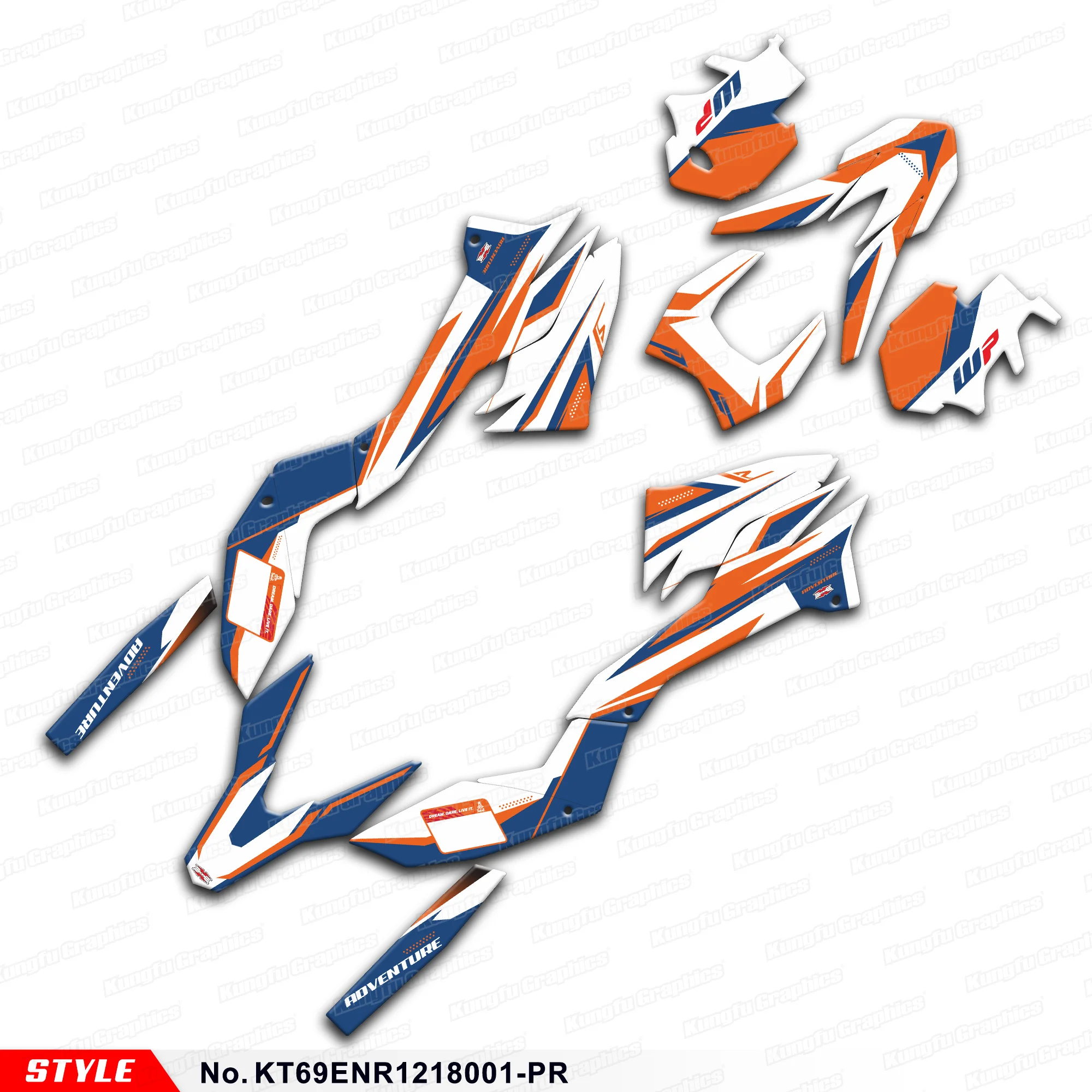 Aftermarket Graphics Stickers Full Wrap Kit for KTM 690 SMC-R Enduro R 2013 2014 2015 2016 2017 2018, Style No.KT69ENR1218001-PR