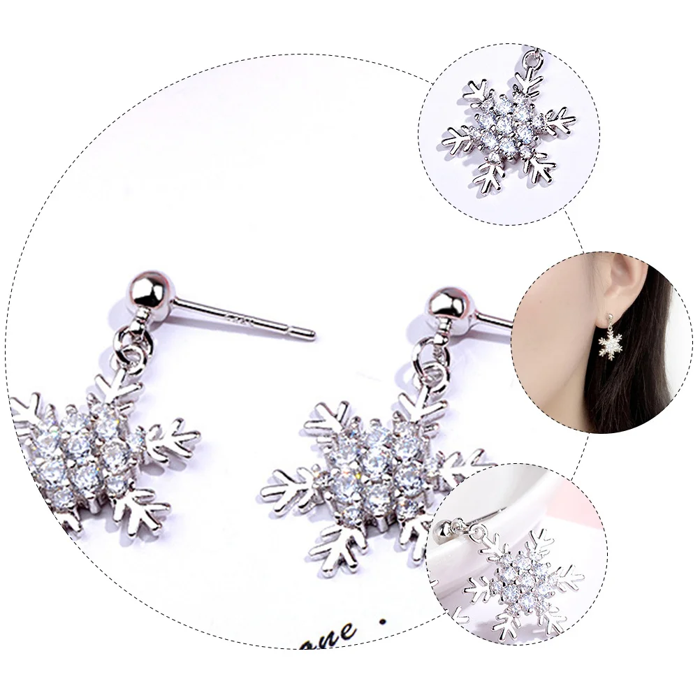 

Women Snowflake Dangle Earrings Jewelry for Holiday Stocking Stuffer Gift