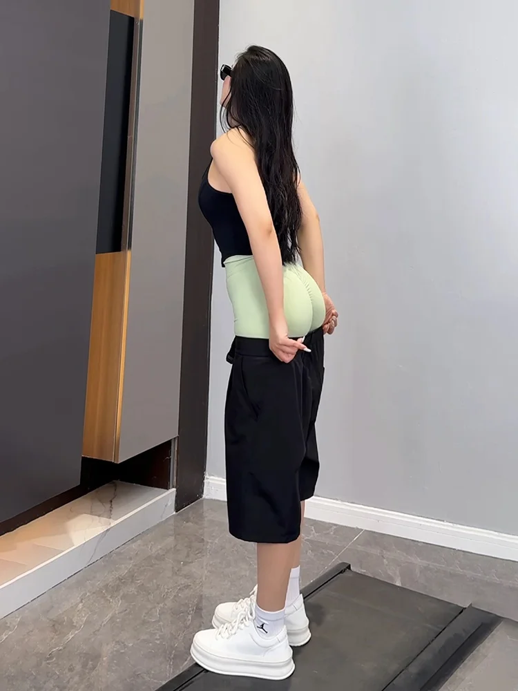 

Мужские летние спортивные брюки Bla Sports для бега и баскетбола, повседневные, до колена, из пяти частей, быстросохнущие, свободного кроя