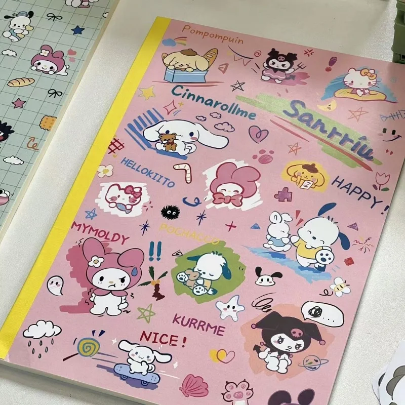 16pcs/lot Sanrio Kuromi Melody Cinnamoroll A5 NoteBook Cute Note Book Diary Planner Stationery Gift School Supplies
