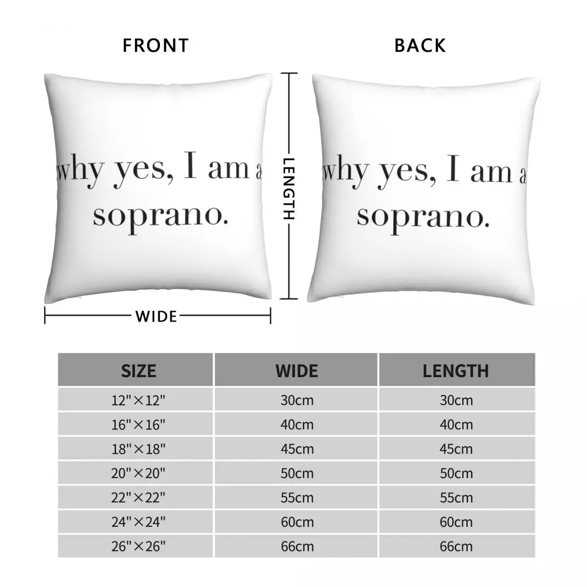 Why Yes I Am A Soprano Square Pillowcase Polyester Linen Velvet Pattern Zip Decor Throw Pillow Case Sofa Cushion Cover