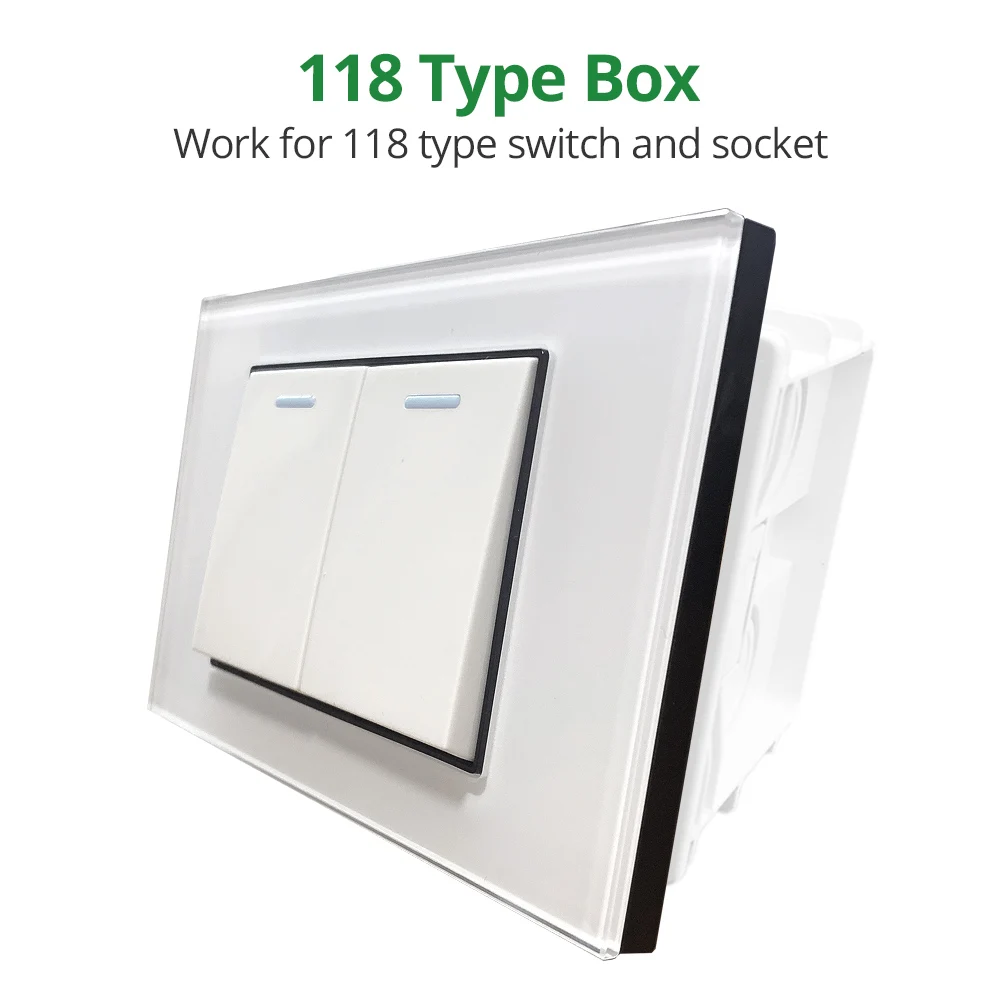 Mounting Lining Box for 118*72mm Wall Switch and Socket Wallpad Cassette Universal White Wall Back Junction Box