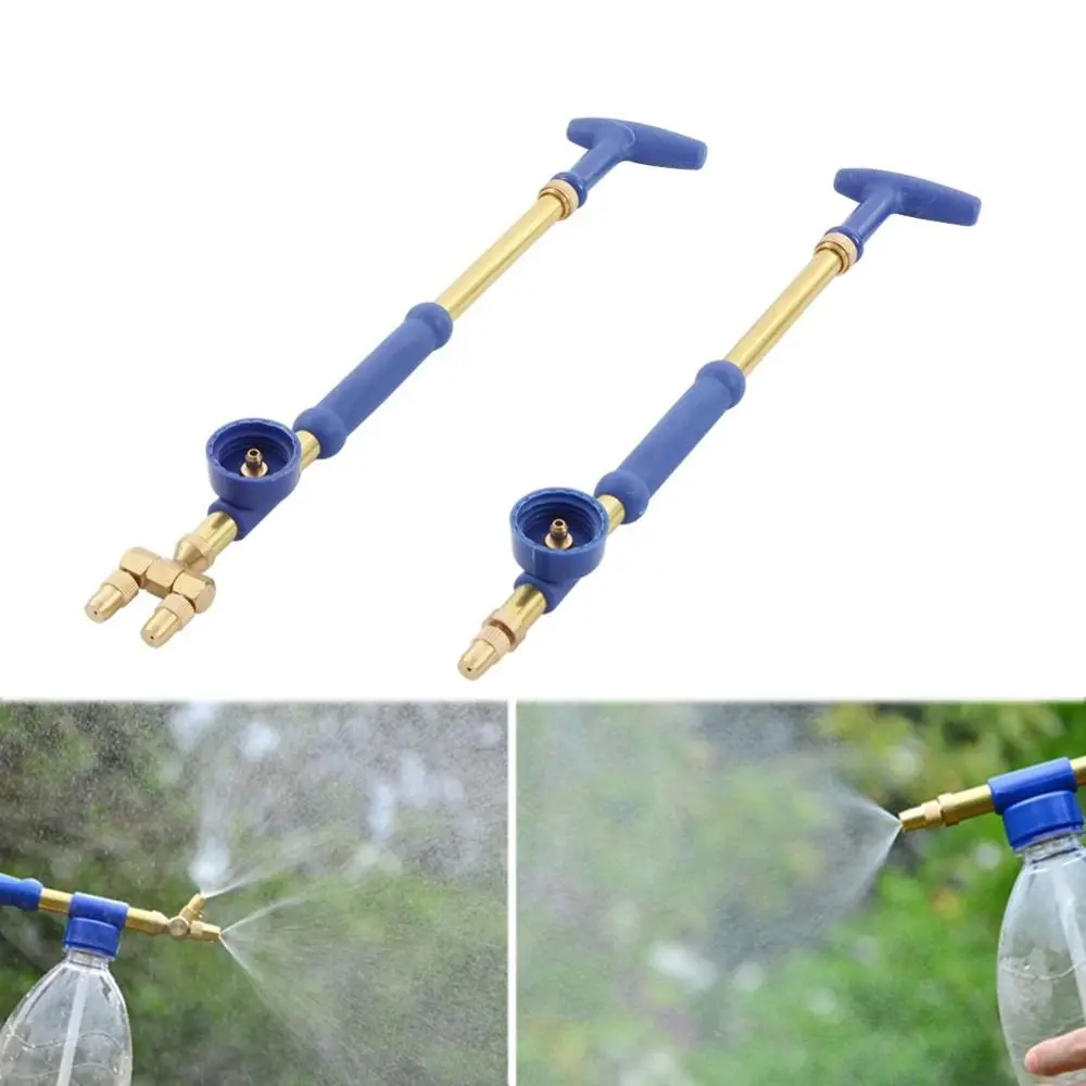 Portable Brass Atomizing Misting Nozzle Single/double Head Push-pull Water Nozzle Universal Adjustable Irrigation Sprayers