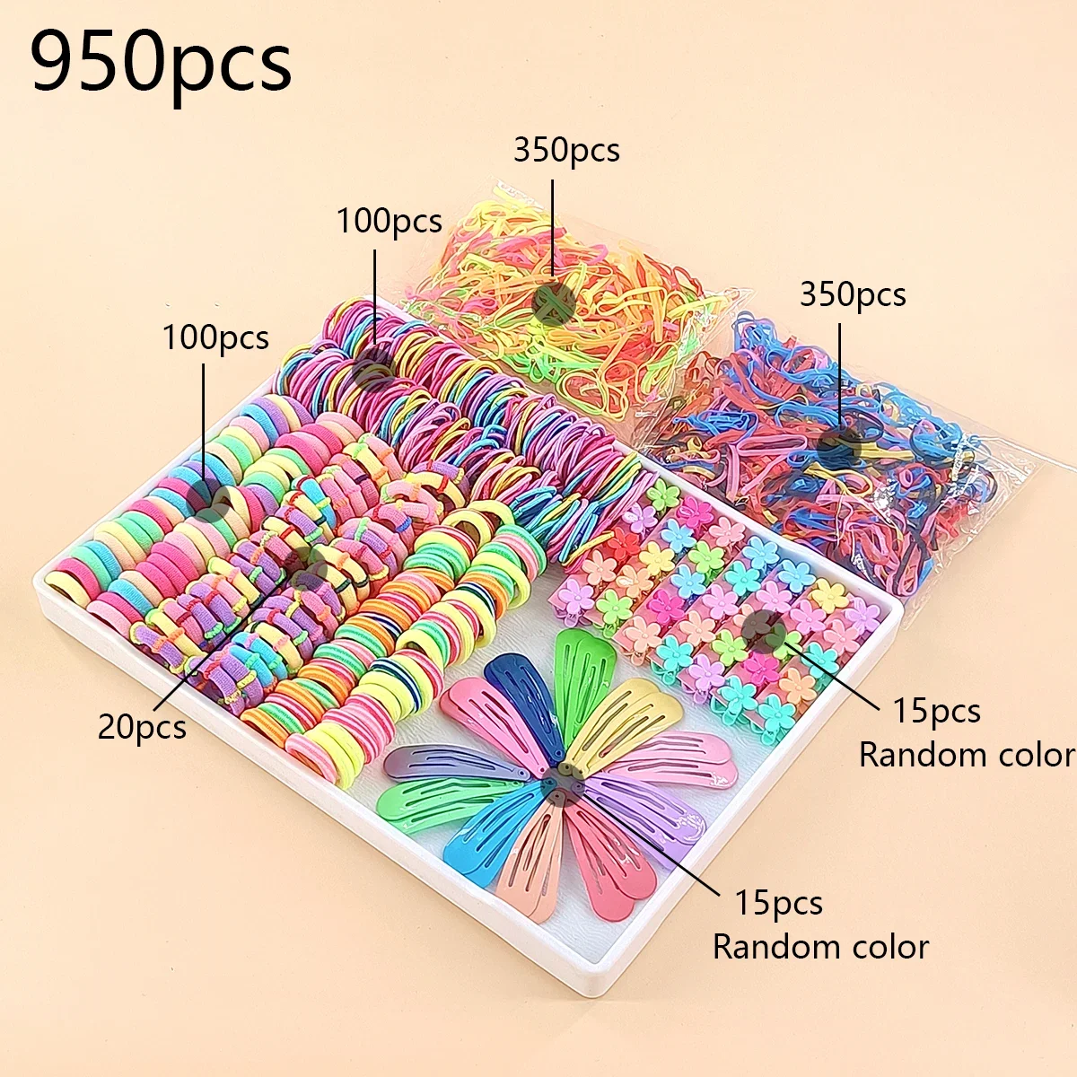 Girls Colorful Hair Bands Set Nylon Elastic Rubber Accessories Children Ponytail Holder Scrunchies Baby Cute Headband hair ties