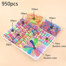 Girls Colorful Hair Bands Set Nylon Elastic Rubber Accessories Children Ponytail Holder Scrunchies Baby Cute Headband hair ties