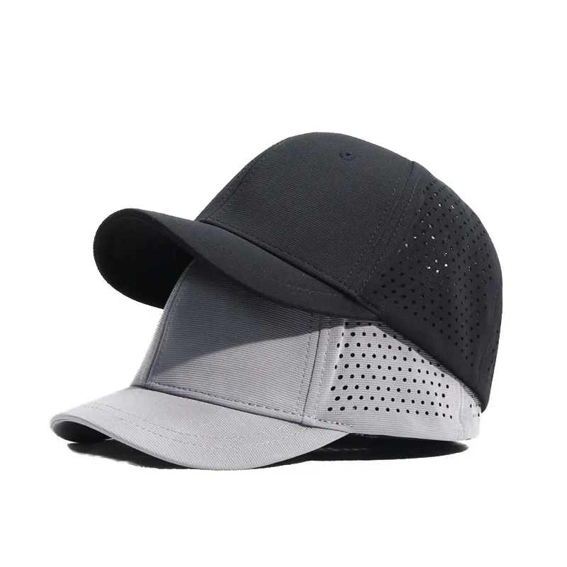 Customized Logo Hard Top Short Brim Breathable Mesh Hat Men\'s New Summer Big Head Rear Sealing Sunshade Baseball Cap Gorras