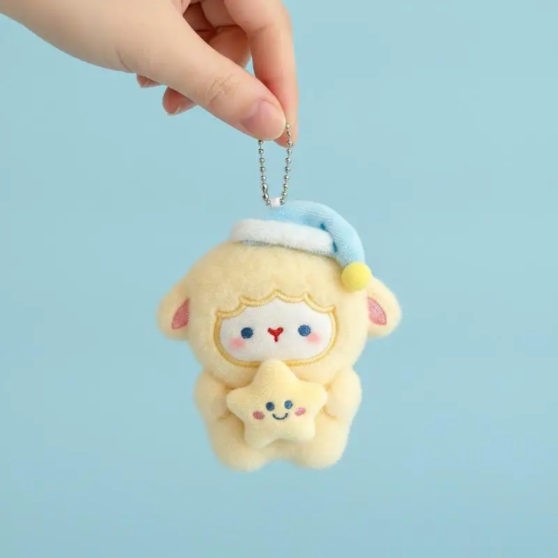 Fluffy Lamb Plush Keychain Cute Soft Wear-resistant Bag Pendant Small Size Lightweight Children's Day Gift for Kids Girls
