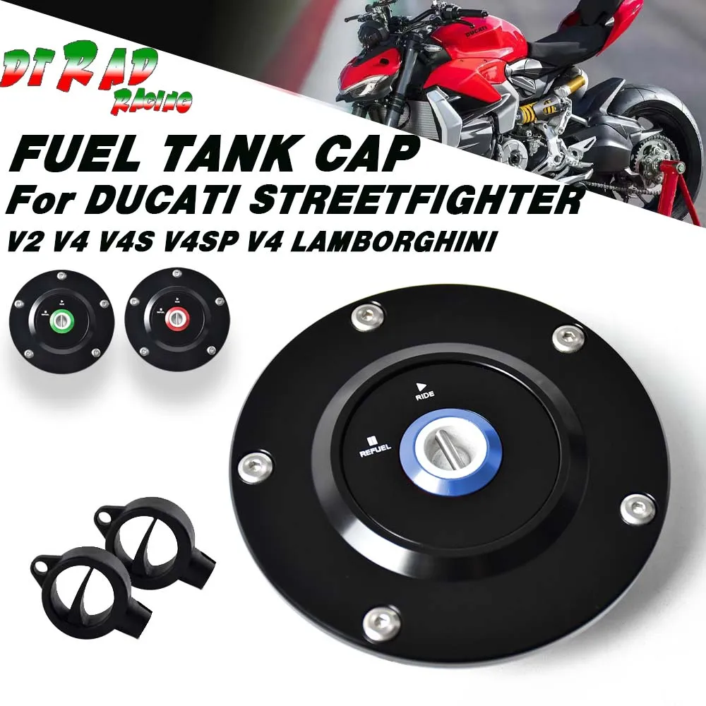 

Motorcycle Key Lock Anti Theft Fuel Tank Cap Safety For DUCATI STREETFIGFTER V2 V4/S/SP V4 LAMBORGHINI Fast Plug Gasoline Cover