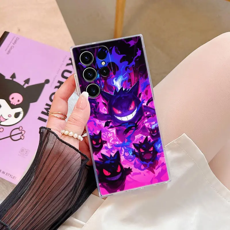 Прозрачный чехол Gengar Ghost Pocket Monster Anime для Samsung Galaxy S25 S24 S23 Ultra S20 S21 FE S22 Plus A56 A55 A26 5G Чехол для телефона