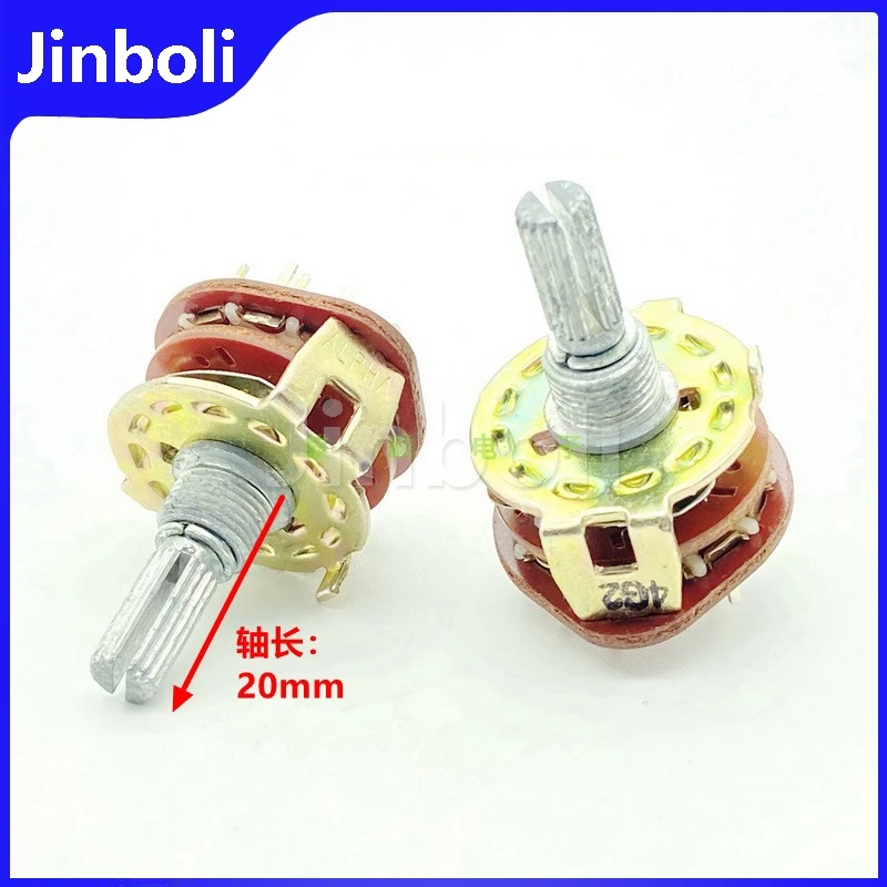 1PCS 2-knife 6-speed Rotary Band Conversion Switch Signal Switching Switch 20mm Knurled Shaft