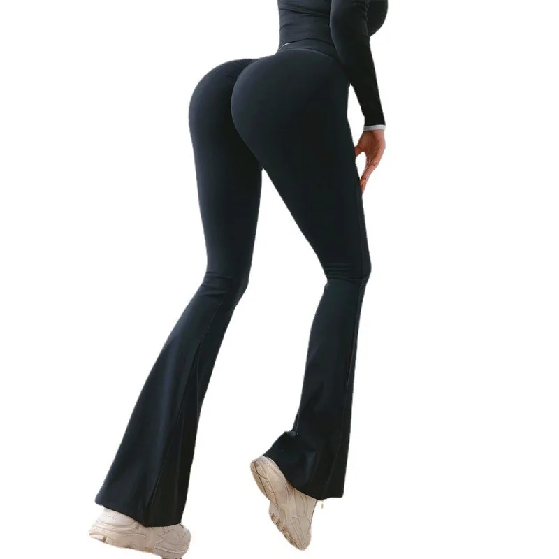 Good Quality Women Girls High Rise Soft Stretchy Compression Quick Dry Yoga Training Workout Scrunch Flare Pants