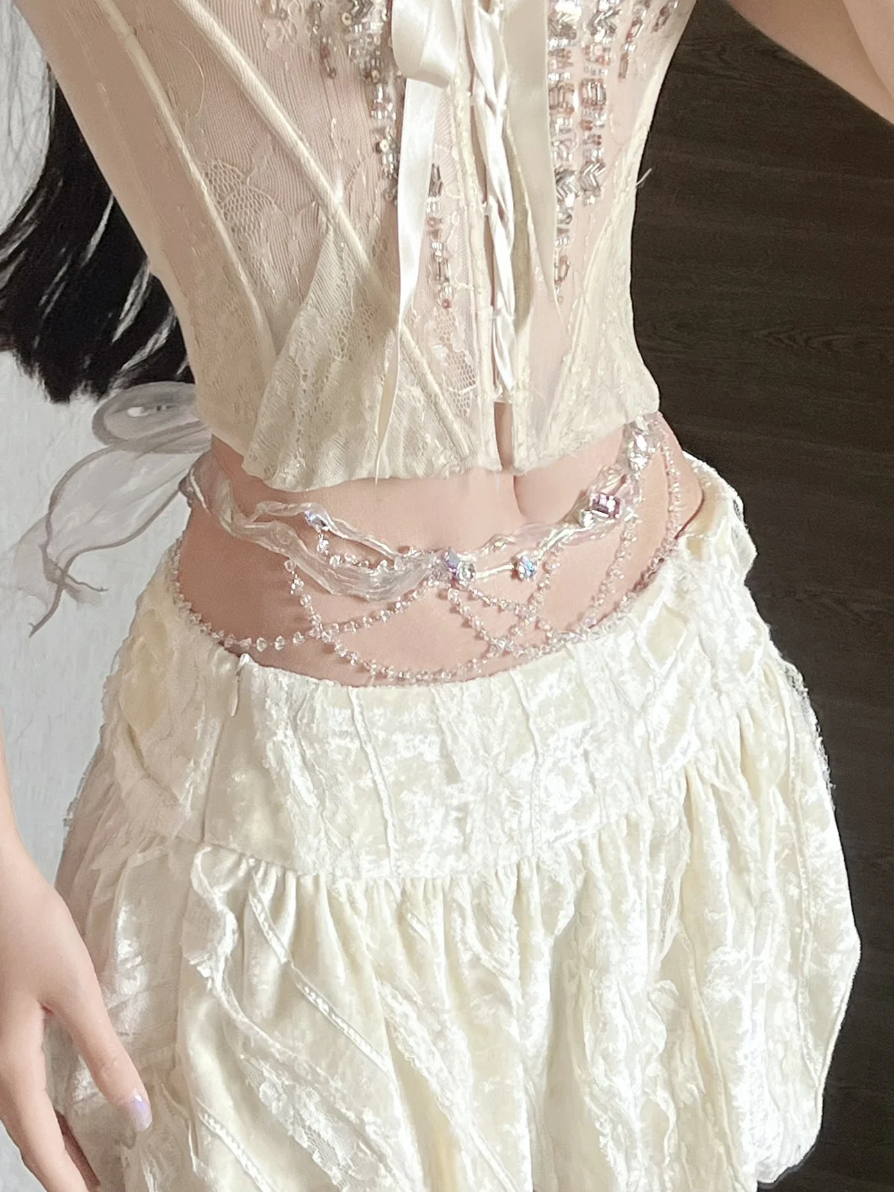 The Princess' Gem Box Series Pink Crystal Waist Chain