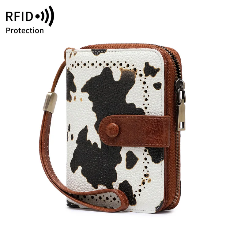 Western RFID Blocking Organ PU Leather Women Wallet Fashion Large Capacity Multi-functional Purse for Ladies