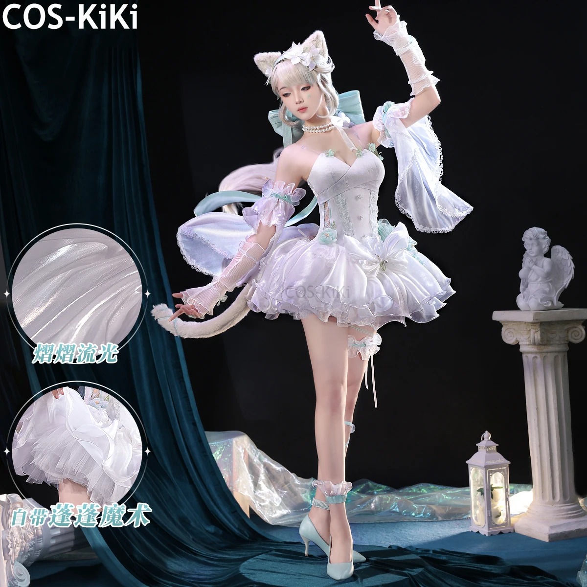 COS-KiKi Genshin Impact Lynette Angel Court игровой костюм сексуальное элегантное платье косплей костюм Хэллоуин вечерние наряд для ролевых игр женский