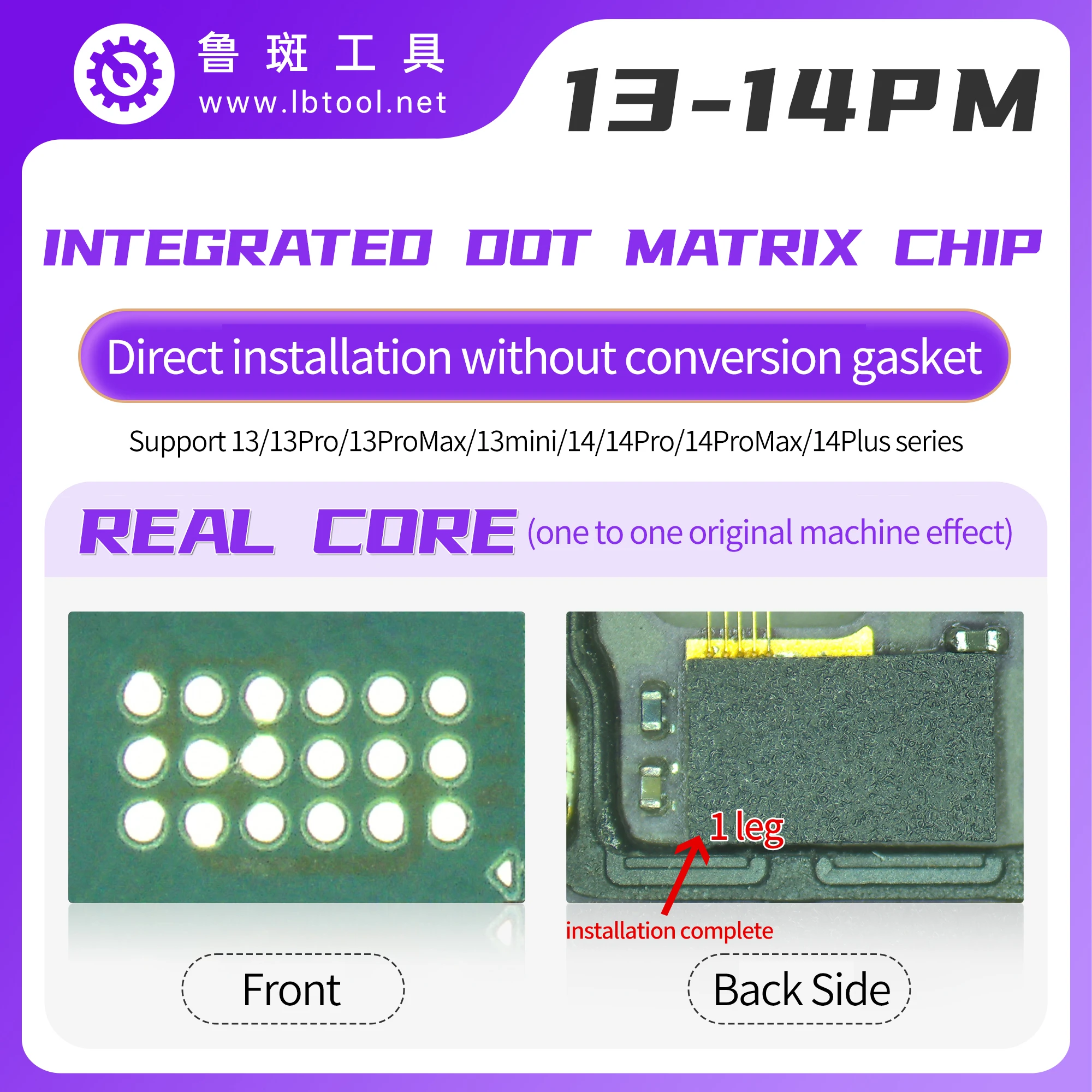 Luban Integrated New Dot Projector Chip Face Lattice IC for IPhone 11 12 13 14 15 Pro Max Face ID Repair IC