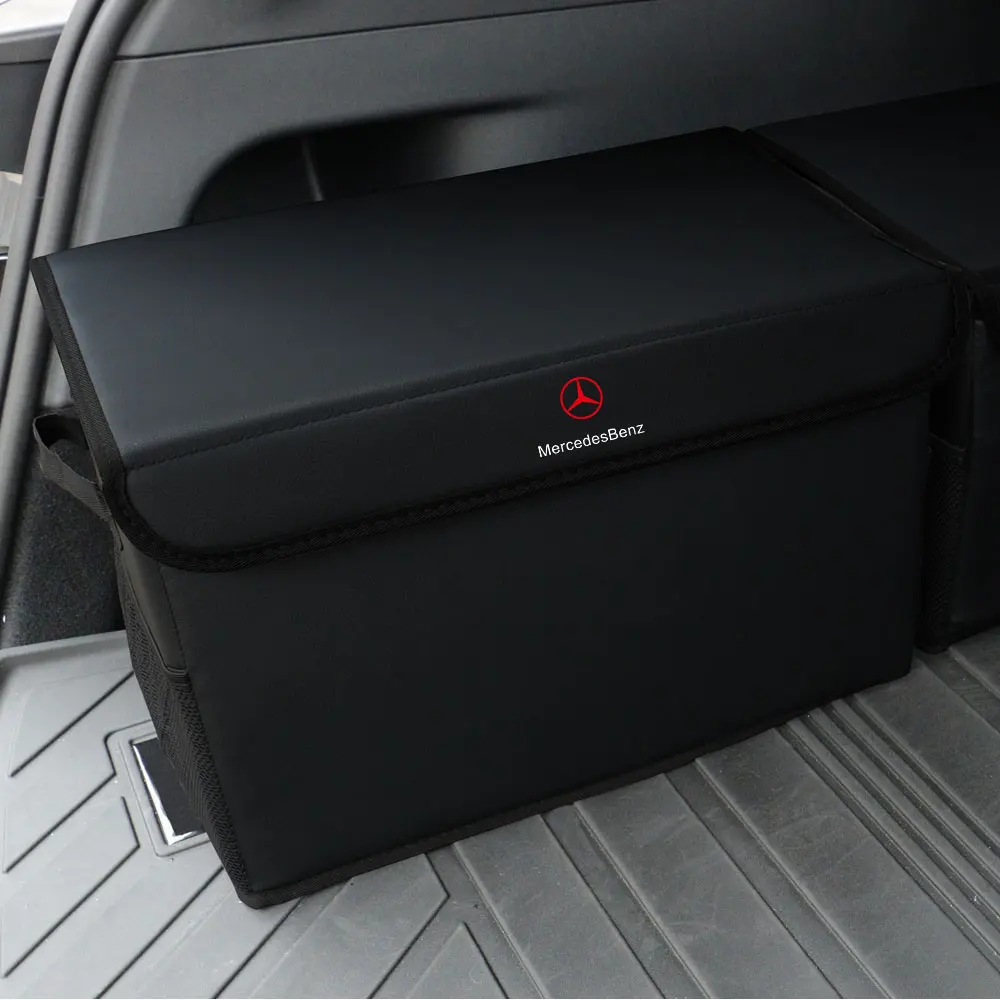 Car Leather Storage Travel Box Trunk Organizer Stowing Tidying Case For Mercedes benz A B R G Class AMG GLK GLA W204 W251 W176