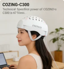 

Лазерный шлем COZING-C300 для лечения облысения, фиброзной алоpecia, истончения волос на лбу и в области уха, 90 лазеров, 210 LED, многозонное управление