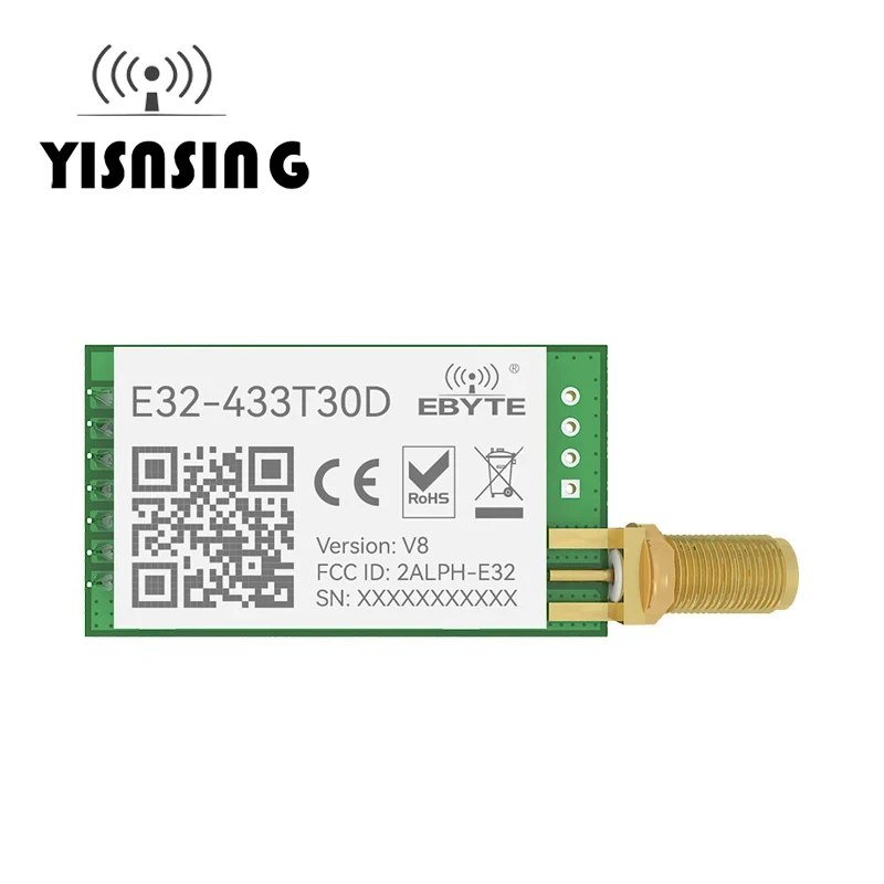 LoRa 433MHz UART IoT Long Range Wireless Transceiver Transmitter Receiver  E32-433T30D V8 Module 1W SMA Antenna