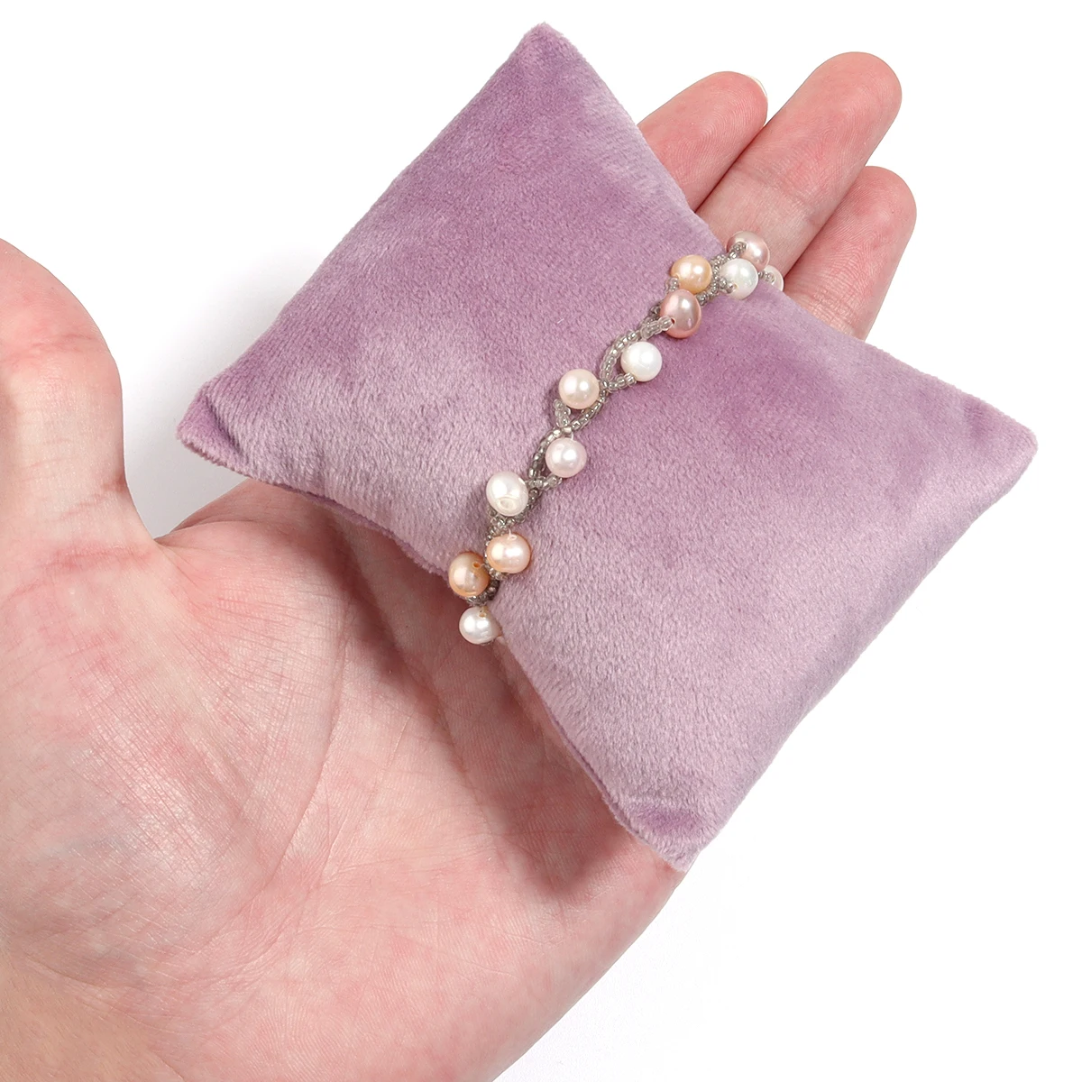 1 Set Gold Velvet Pearl Bracelet Watch Display Pillows Case Bangle Anklet Photography Prop Show Holder Jewelry Counter Organizer