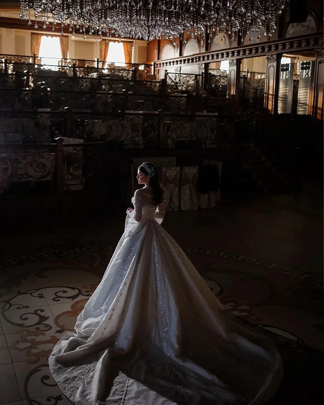 Vestidos De Novia De manga larga con apliques De cuentas, Vestidos De Novia De Princesa con lentejuelas, Vestidos De Novia hechos a medida