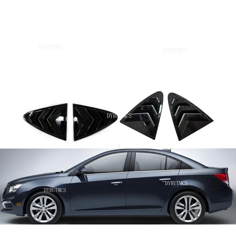 

For Chevrolet Cruze 2009-2017 Car Rear Louver Window Side Shutter Cover Trim Sticker Vent Scoop ABS Carbon Fiber ABS
