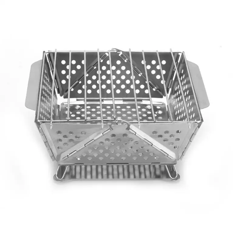 

Small Grill Outdoor Camping Stainless Steel Smoker Multi-Purpose Folding Portable BBQ Grill For Tailgating Patio Picnic Balcony