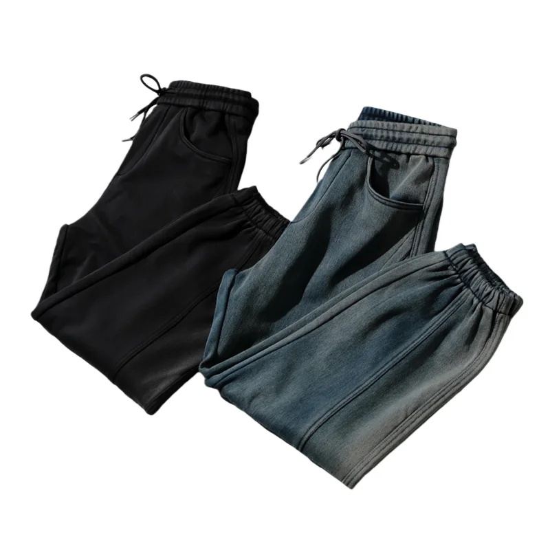 

Мужские зимние брюки Thiened Fce на подкладке Harlan Sle Jeans со средней талией Свободные повседневные брюки American Sle 25, новая модель