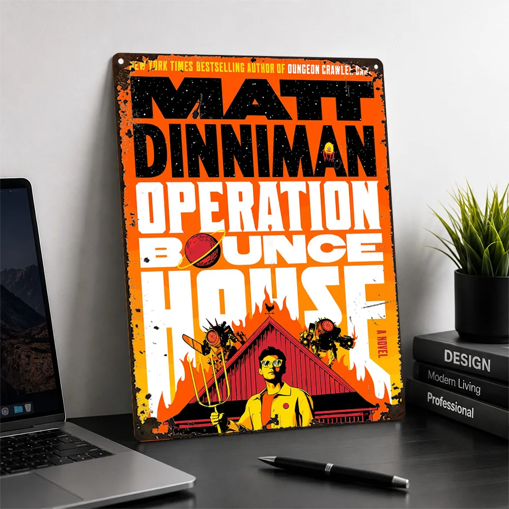 Operation Bounce House Printed Poster Typography Wall Art For Reading Nook Personalized Aluminum Metal Sign Literature Fan Gift