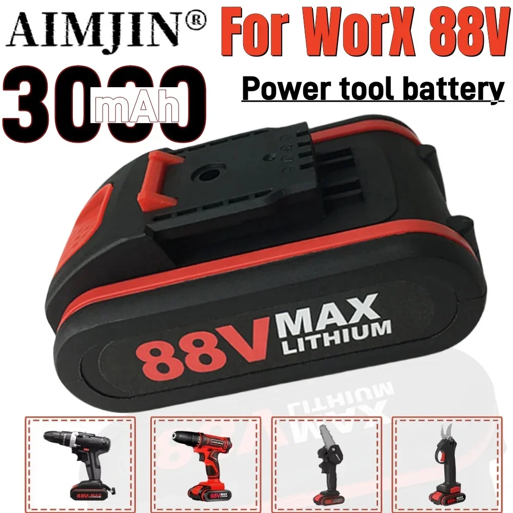 

100% New For Worx 88V 3000mAh Rechargeable Li-ion Battery Suitable for Cordless Screwdriver Power Tools Replacement Battery