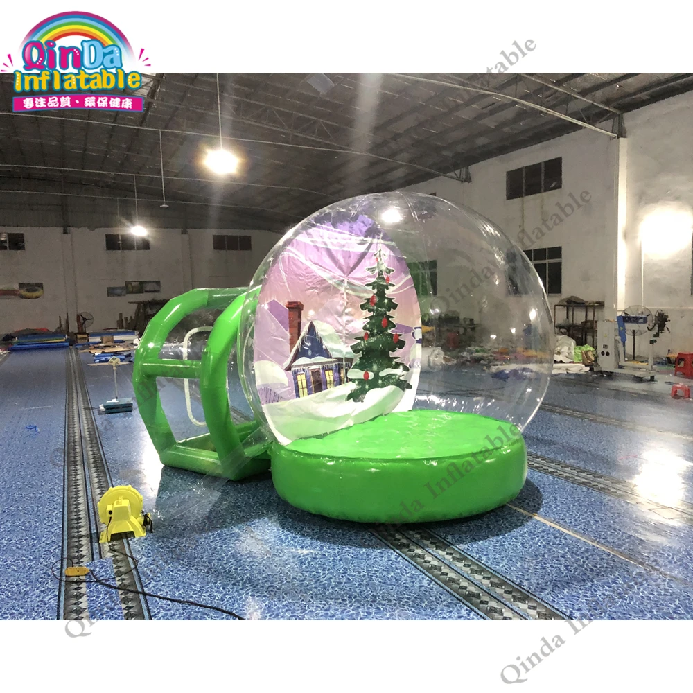 

Christmas Decoration Inflatable Snow Ball Photo Booth Tent, 3M Inflatable Snow Globe Tent With Entrance