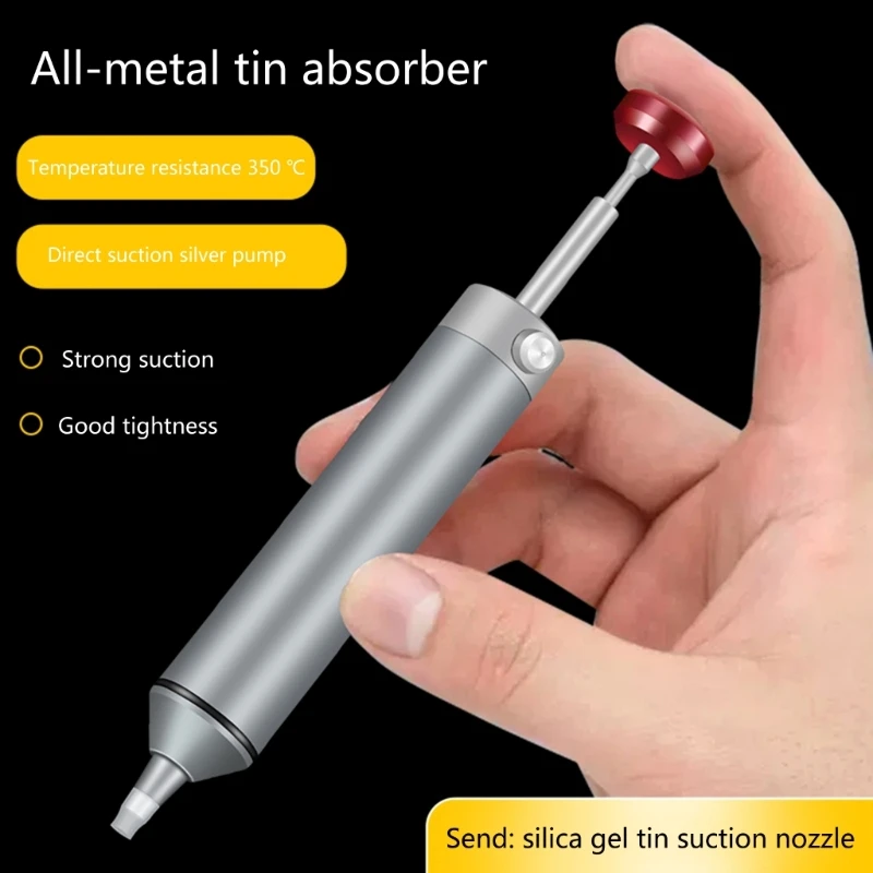 Ipiip อลูมิเนียม Desoldering ปั๊มดูดดีบุกปืนบัดกรี Sucker ปากกากำจัด