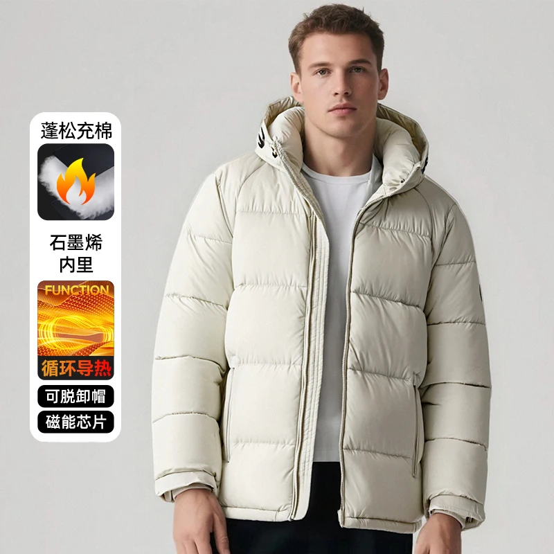 

Winter New Thick Warm Parkas Thermal Warm Down Coats Cotton Padded Bread Jacket Hooded Windproof Jacket Thickened Warm Clothes