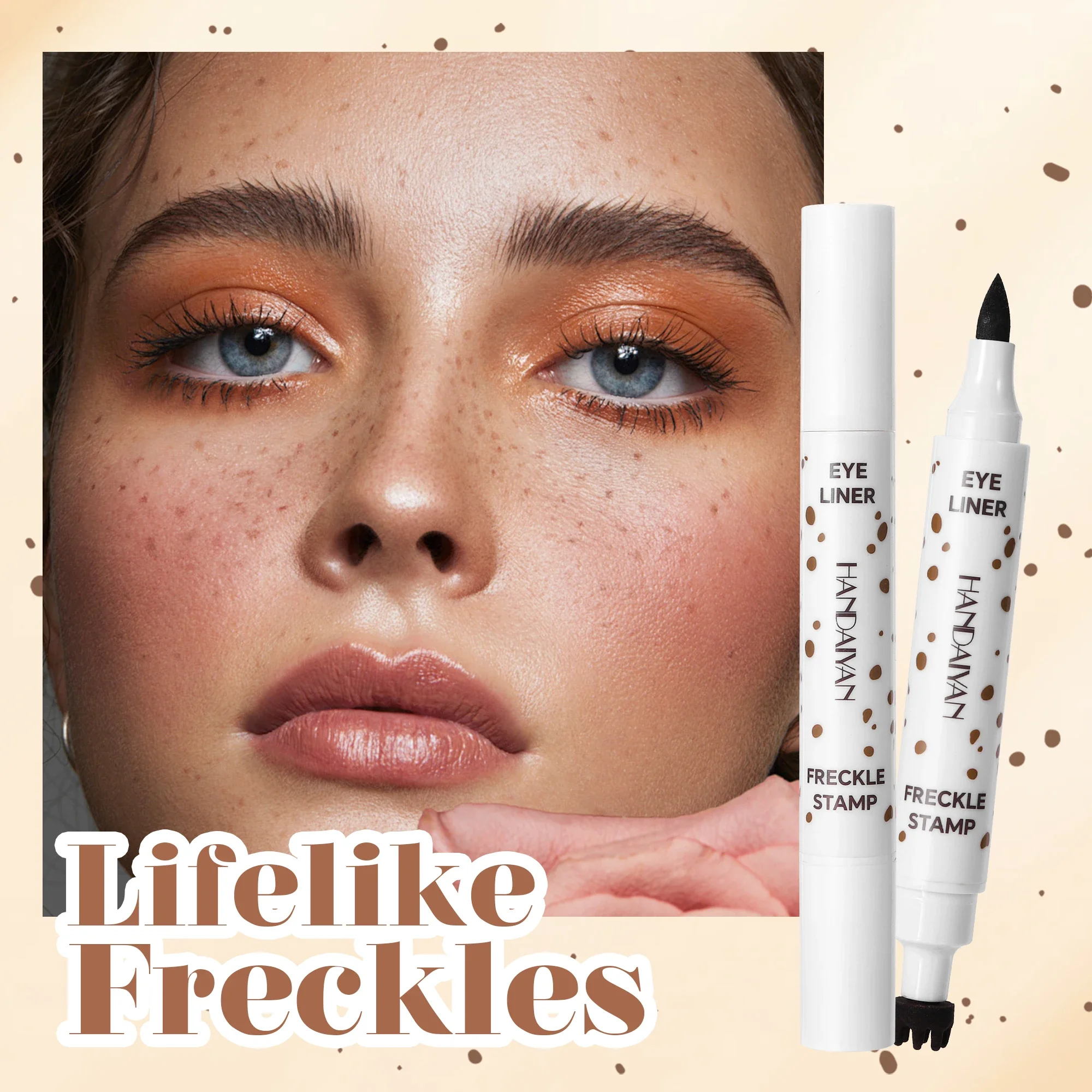 ダブルヘッドコンシーラーペン防水長期的なそばかすスタンプアイライナー速乾性ナチュラルカバーペンシルライフライクメイク