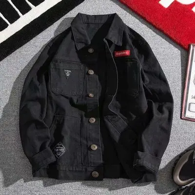 

Thiened Fce Denim Jaet Мужское хлопковое пальто больших размеров Теплая молодежная модная зимняя верхняя одежда Long Sve Regular Fit