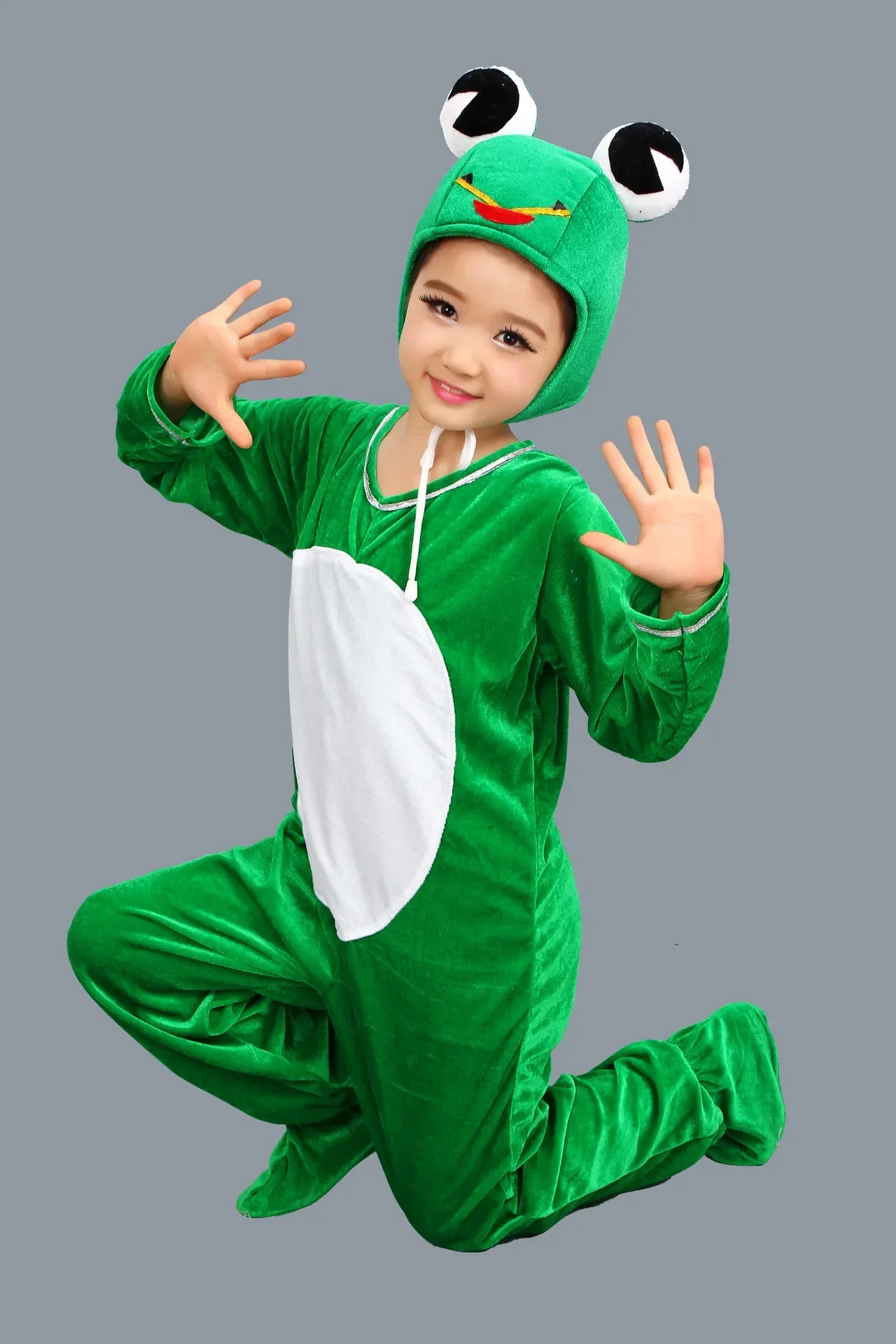 Children Kids Cartoon Animal Costumes  Clothing Green Frog Gift Choir Students Performance Animals Jumpsuit  Cosplay Halloween