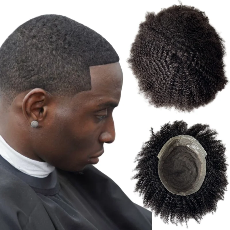 Sistemas de cabello humano virgen de alta calidad Unidades onduladas de 14 mm Inyección 8x10 AUS Toupee para hombres negros