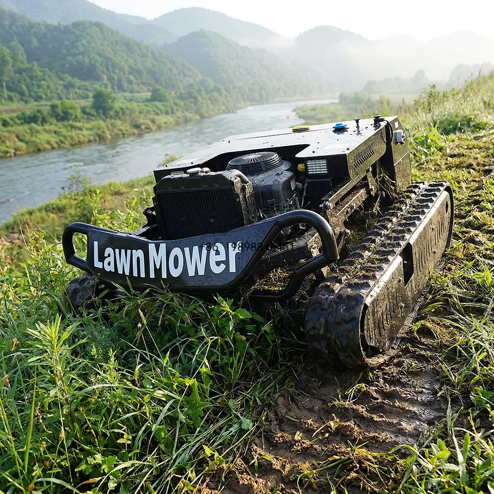 Weed Clearing Remote Control Brush Cutter Crawler 70° Steep Slope Forestry for Roadside Embankment Dike Orchard