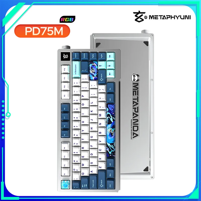 

Механическая клавиатура Metapanda Pd75m, три режима, RGB, алюминиевый сплав, Bluetooth, беспроводная клавиатура, аксессуар для компьютера, офиса, подарок