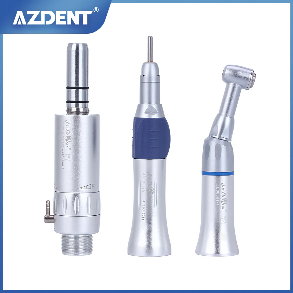 Dental 1:1 Slow Low Speed Handpiece Kit 4 Holes / 2 Holes Set Push Button Contra Angle Straight Nose Cone E-type Air Motor