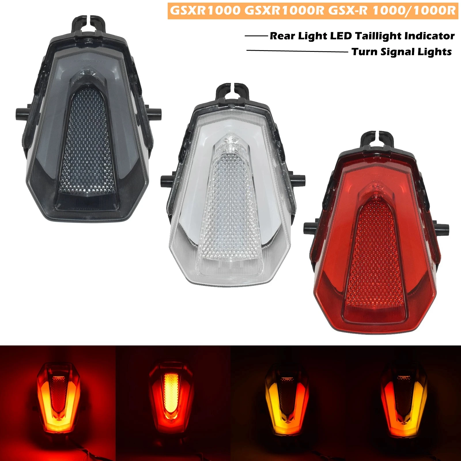 

Motorcycle LED Rear Taillight Indicator Turn Signal Lights For SUZUKI GSXR1000 GSXR1000R GSX-R 1000/1000R 2017-2023