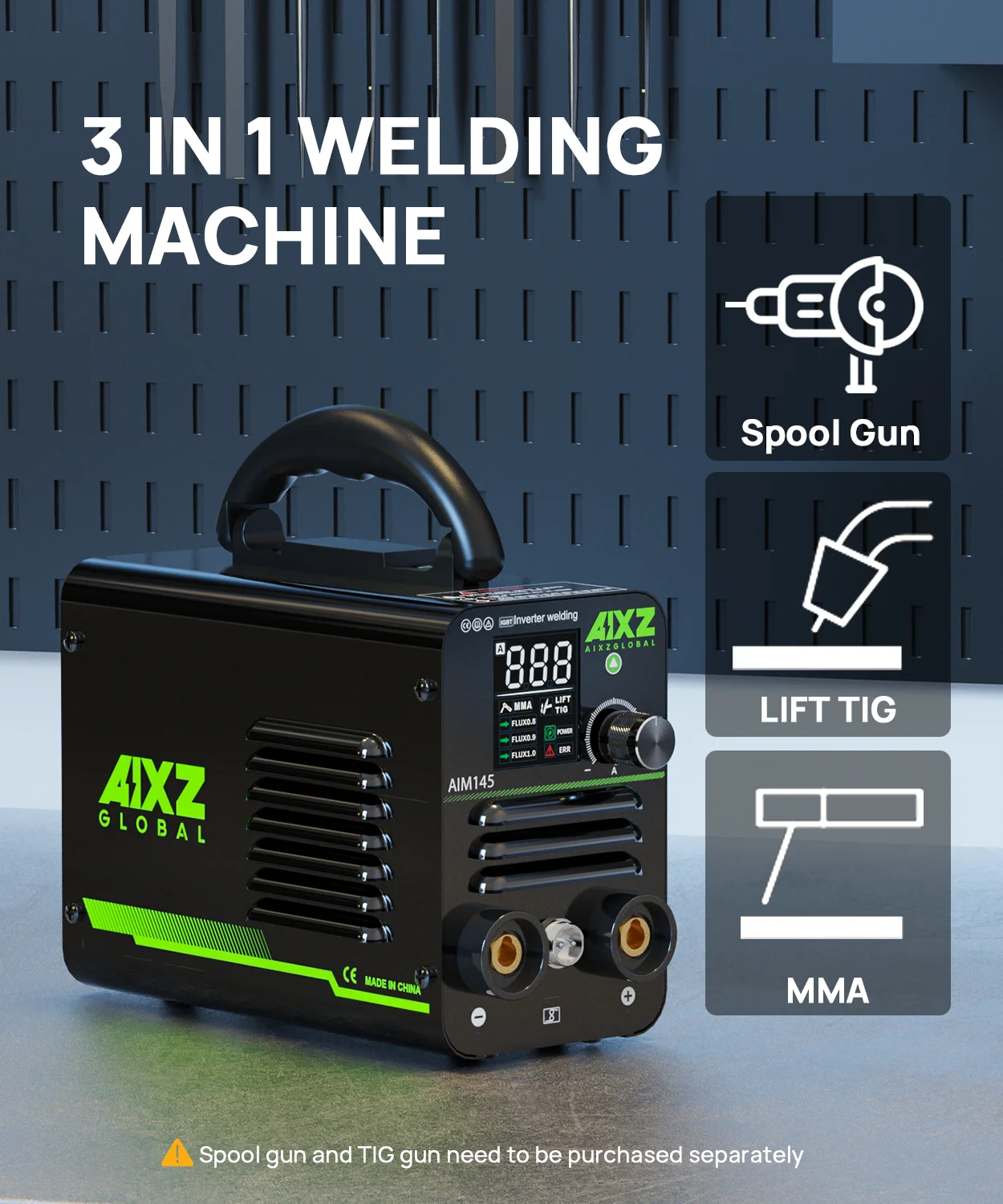 Gasless MIG Welder 3 in 1 MMA ARC Lift TIG Mini 20-120A 220V EU Plug IGBT Inverter Portable Home Welding Machine AIXZ AIM145