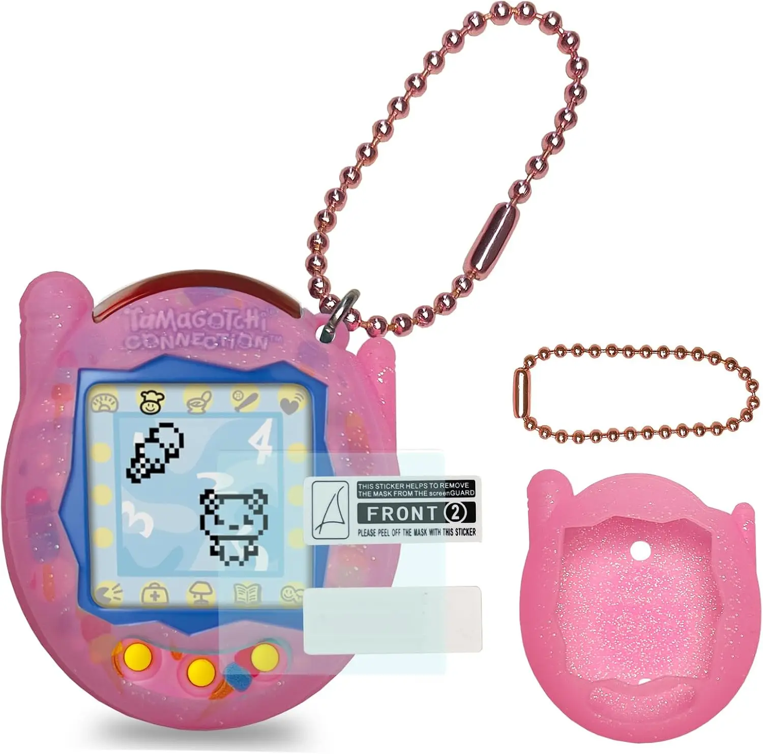 Silicone Cover Case and Screen Protector for Tamagotchi Connection Interactive Virtual Pet 