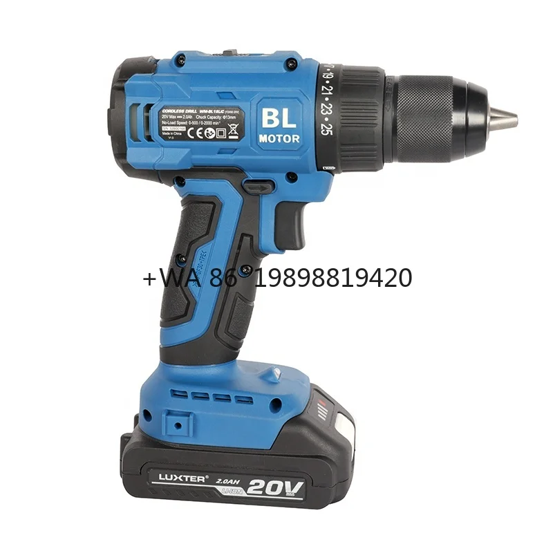 

Ударная дрель, двухскоростная аккумуляторная дрель 20 В, бесщеточная