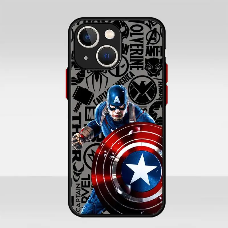 Matte Phone Case for Apple iPhone 15 14 13 12 11 pro Max 13 12 Mini XS XR X 7 8 6 6S plus Marvel Wolverine Captain America Cover